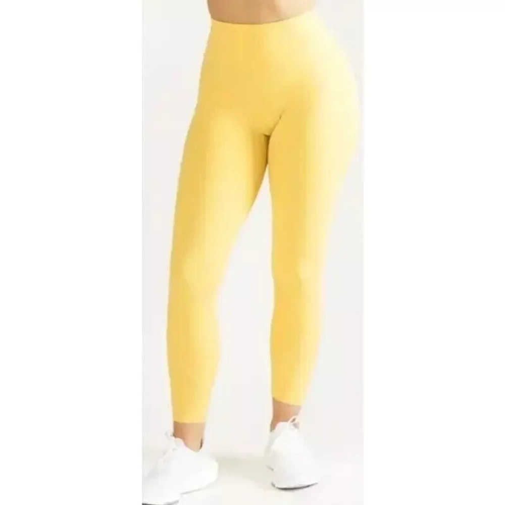 Alphalete Women Sz XS Pulse Surge Leggings High Waisted Citrus Active READ